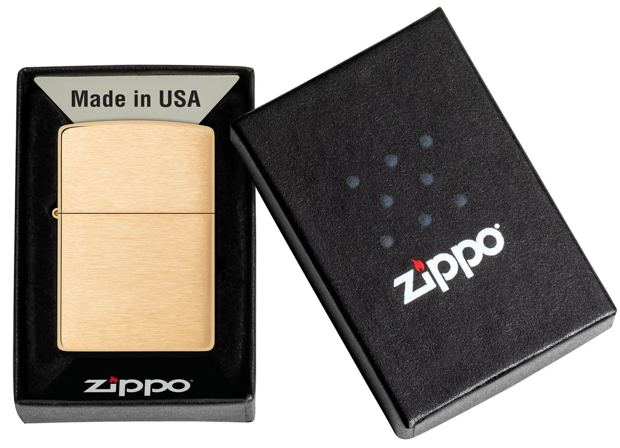 Zippo 204B Reg Br Fin Brass Wo/Solid Brass