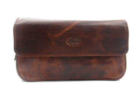 Chacom Leather 2 Pipe Case with Pouch